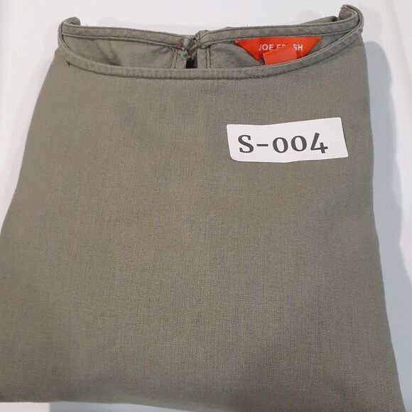 Joe Fresh Dress Straight Style Boxed Look Size M Linen/Cotton Olive Green - Picture 7 of 7